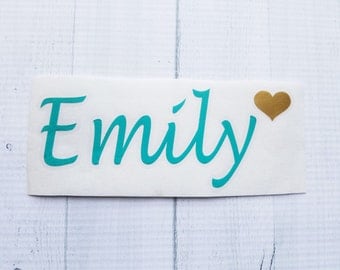 Name Decal with Heart | Name Decal | Personalized Name Decal | Custom Name Decal | Cup Decal | Personalized Decals | Yeti Decal