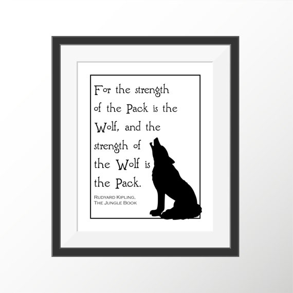 Jungle Book Quotes Wolf Print Art Rudyard Kipling Family Quote