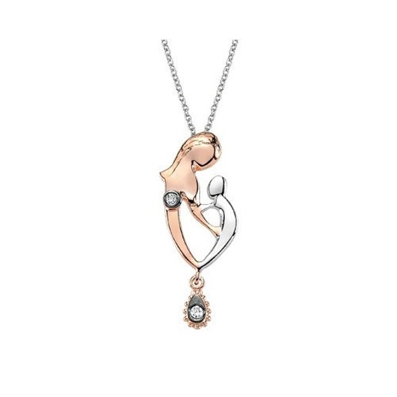 Items similar to Mother's Day Gift, Diamond Necklace, Rose Gold