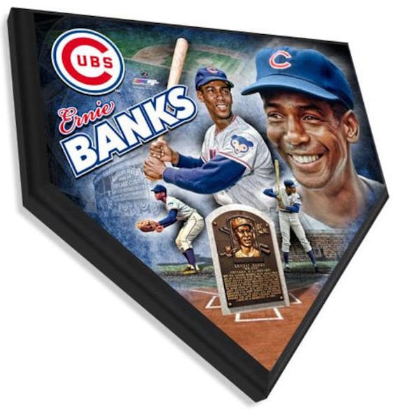 Ernie Banks Chicago Cubs Home Plate Plaque by PrimetimeSportsImage