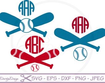 Baseball SVG Monogram Frame for cutting machines, SVG files Baseball, Vinyl cut files, cricut, svg monogram frame, svg baseball monogram