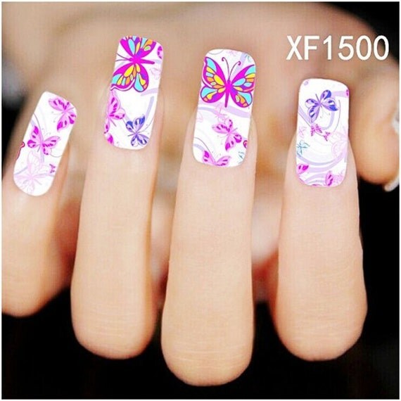 butterfly nail decal by nailgirls on Etsy