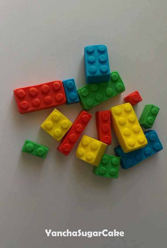 Fondant Edible LEGO bricks blocks 36 pcs by YanchaSugarCake