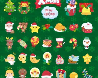 SALE - Limited Time Offer - Adorable Christmas Clipart set - Buy 2 Get 1 Free!!