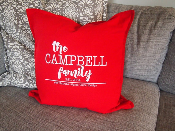Personalized Family Pillow cover Custom Pillows 20x20 in