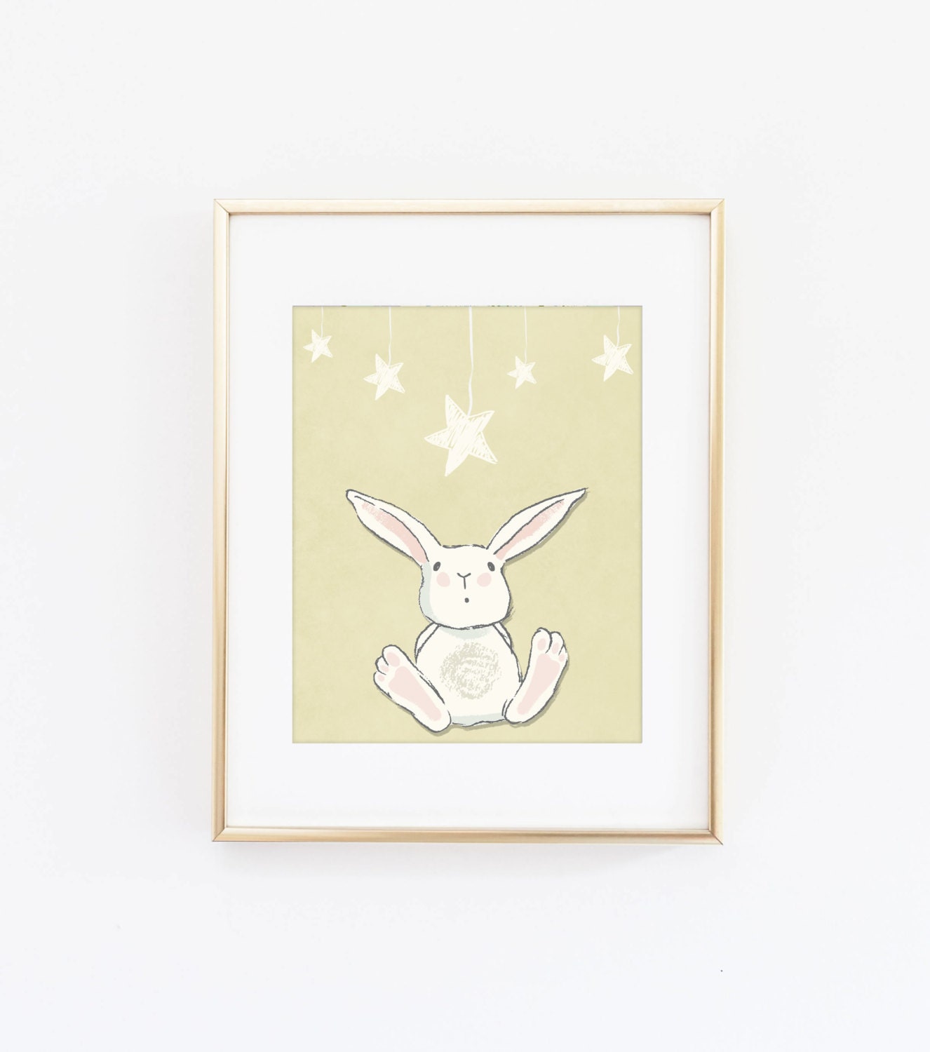 Baby girl nursery decor Bunny print Bunny by kiwiNberries