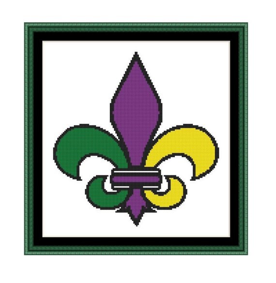 Items similar to Cross stitch pattern Mardi Gras Logo,Instant download