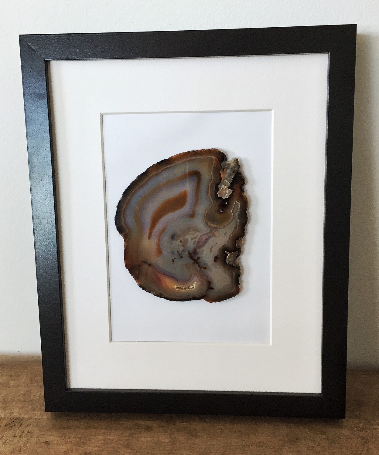 2x Framed agate slice/ Lucent Home Decor/Crystals/Minerals