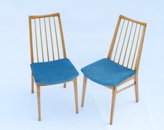 Pair of Mid-Century Dining Chairs c. 1960, Restored by Naphtaline