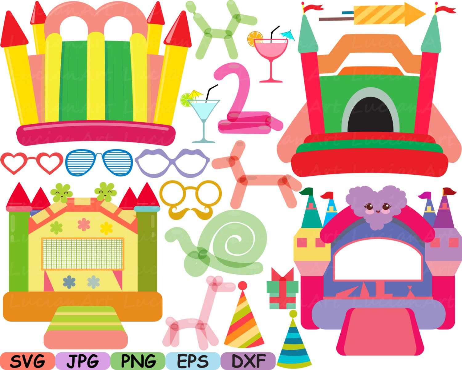 Download Party Props Bounce House SVG Cutting Files svg eps png dxf jpg