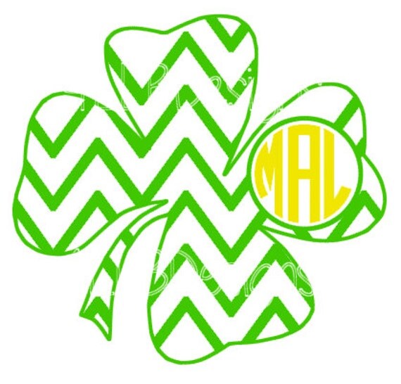 St. Patrick's Day SVG Four Leaf Clover SVG Monogram SVG