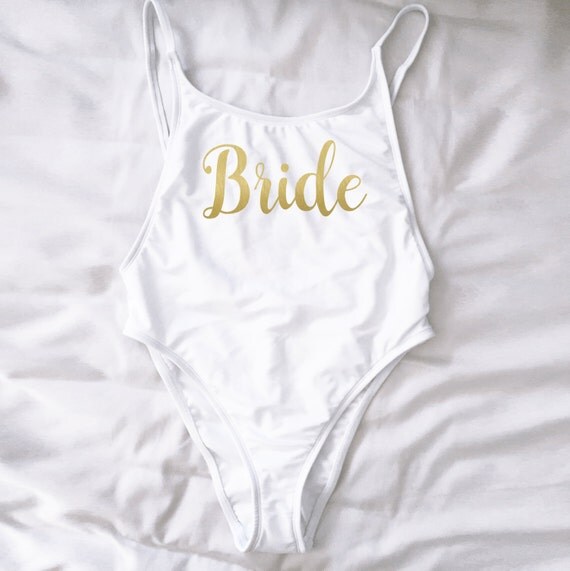 Bride Swimsuit One piece High Cut by ChrisandPhotography