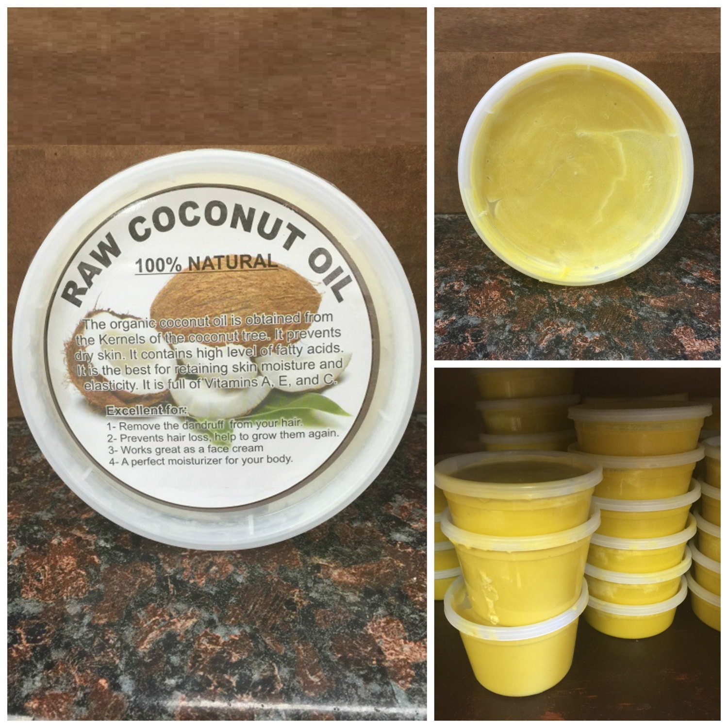 Coconut Oil Yellow Shea Butter 8 oz Tub Combo