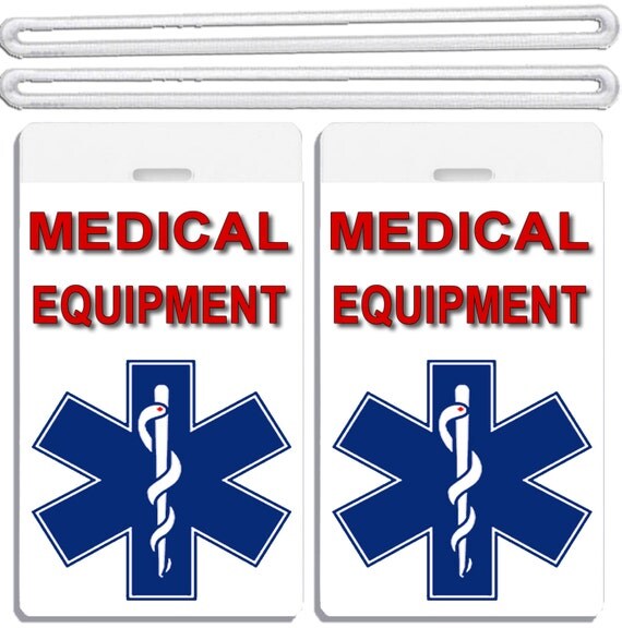 2x Medical Equipment Id Luggage Tags Cross In Bottom TSA