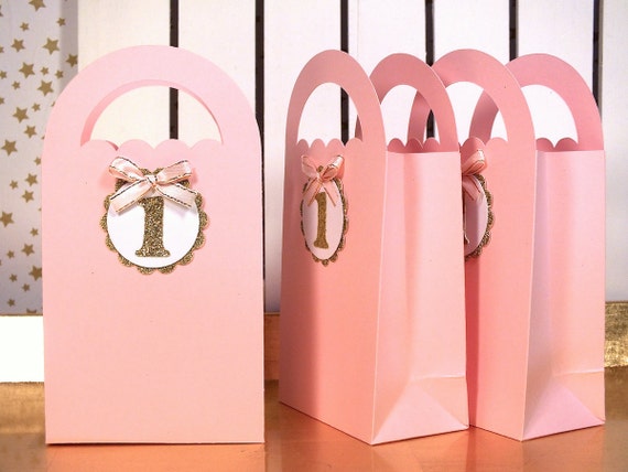 favor-bags-gold-and-pink-first-birthday-pink-mint-cream