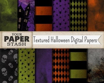 Halloween Digital Paper, Halloween Scrapbook Paper, Scary, Halloween, Walking Dead, Backgrounds, Digital Paper, Scrapbooking, Textured