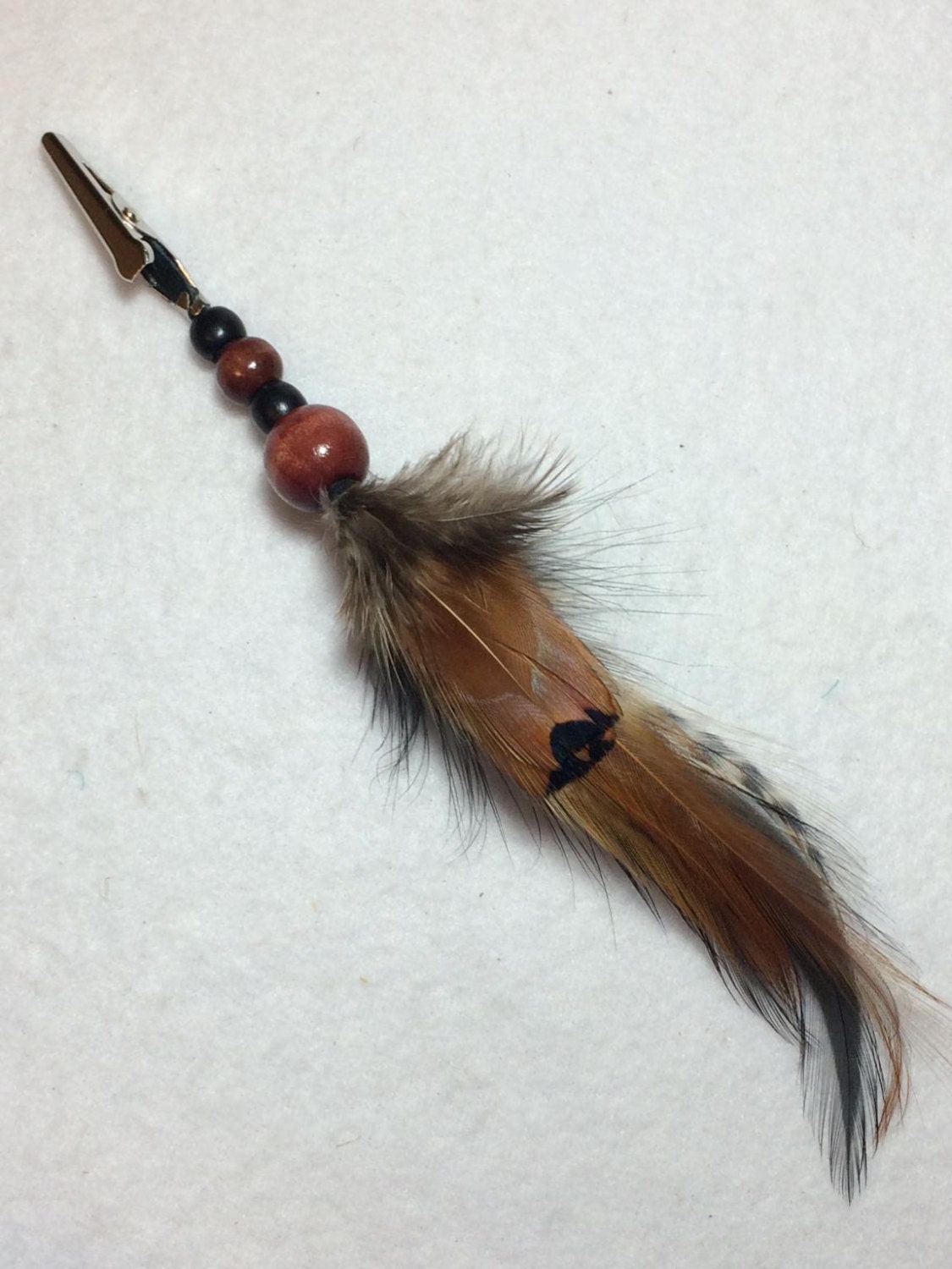 Feather clip hair clip roach clip black by ALilBitOfHappiness