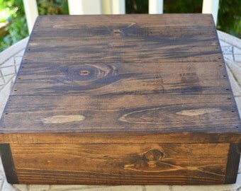 16"x16" Rustic Cake Stand, Custom Cake Stand, Rustic Wedding, Box Cake Stand, Wooden Cake Stand, Country Wedding, Fall Wedding, Wedding Cake