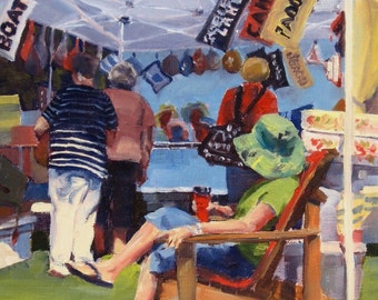 Small Art - Rosseau Market 8x10 - Oil Painting - SHIPPING Included