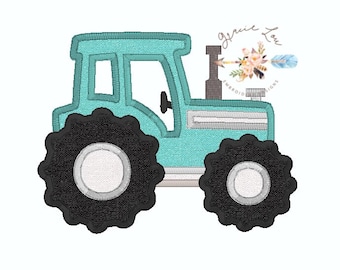 Tractor Embroidery design, tractor applique design, farm embroidery design