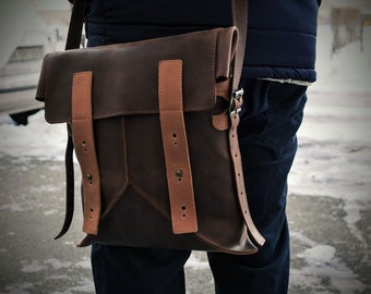 Leather Satchel Bag + Leather Crossbody Bag + Leather bag + Leather Handbag + Leather Shoulder Bag + Book Bag + Leather Camera Bag