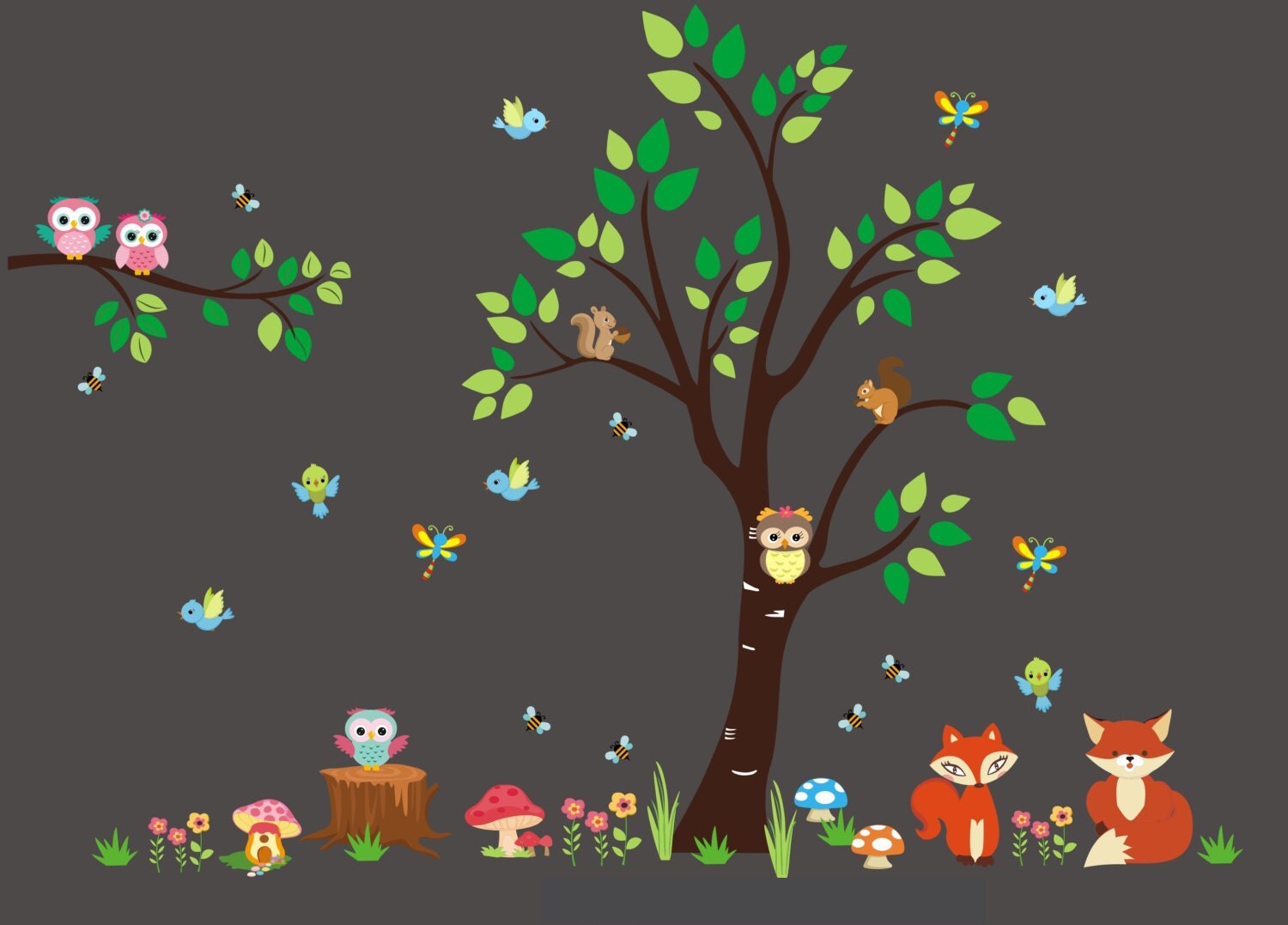 Forest Wall Decals Nursery Wall Decals Woodlands Wall