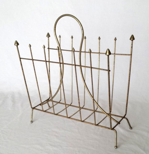 Vintage Magazine Holder Antique Metal Wire Magazine Rack