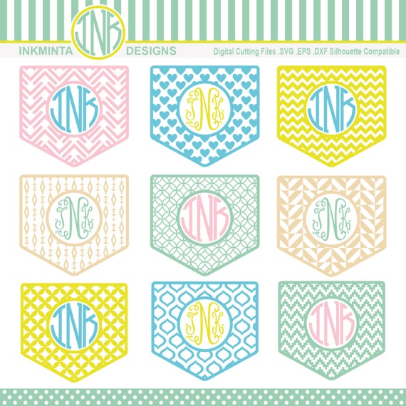 Download Shirt Pocket Monogram FramesScreen PrintingSVG Cut Files