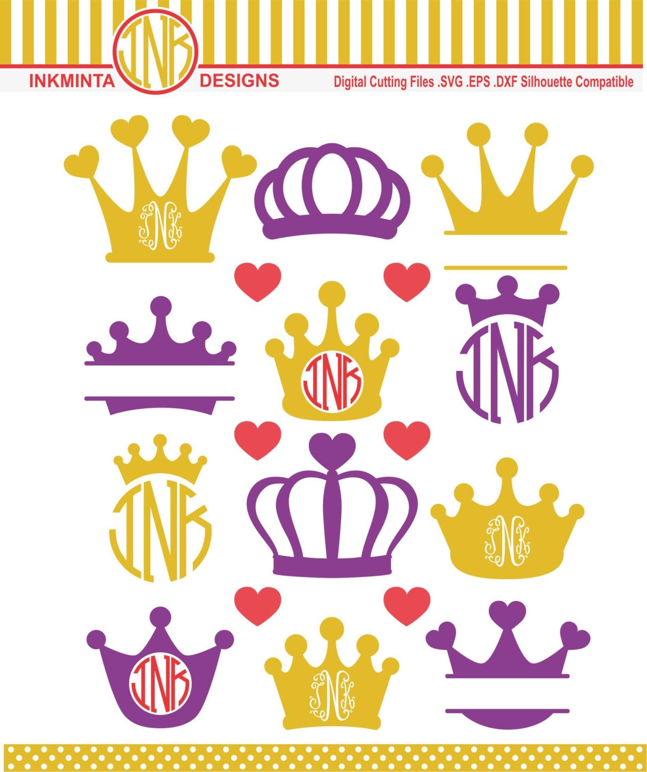 Download Free Split Crown Monogram Svg - Layered SVG Cut File
