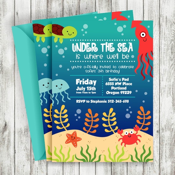 Ocean Birthday Invitations 6