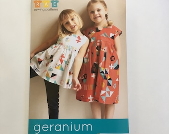 Geranium Dress Pattern, Geranium Pattern, Children's Clothing Pattern, Kid's Clothing, Children's Apparel sewing pattern, Kid's sewing