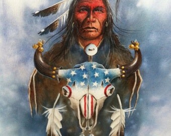ORIGINAL Native American painting by Santa Ana Pueblo artist, Art Menchego