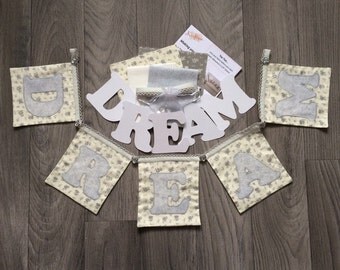 DREAM bunting kit, sparkly bunting, DIY bunting kit, make your own bunting, glitter bunting kit, DIY sparkly bunting, dream banner kit