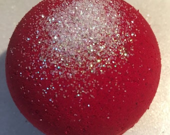 Virgin's Blood shea butter bath bomb.. abyss collection... blood red bath bomb scented with pink sugar
