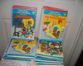 Vintage Fisher Price Talk to Me Books - 2 Players - 19 Books - Players Do Not Work - Parts Only