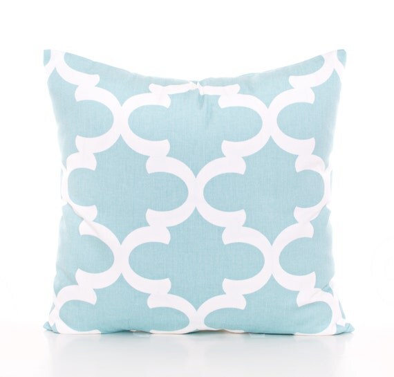 Trellis Pillow Cover Baby Blue Throw Pillow Blue Nursery