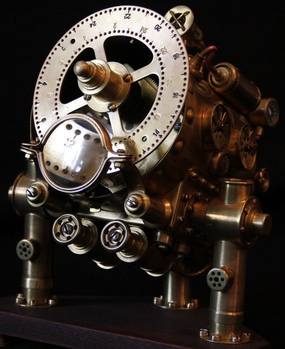 Table clock steampunk "Steam Time". by TheTimeOnTheWall steampunk buy now online