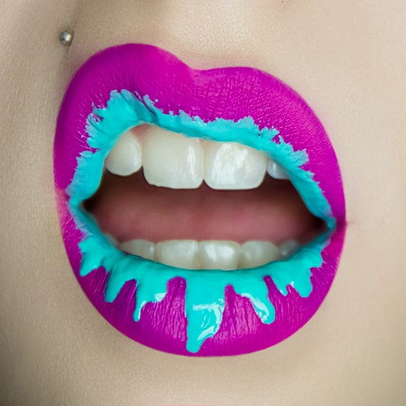 Items similar to Pink Slime Lip Art Photo Print on Etsy