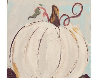 white pumpkin painting