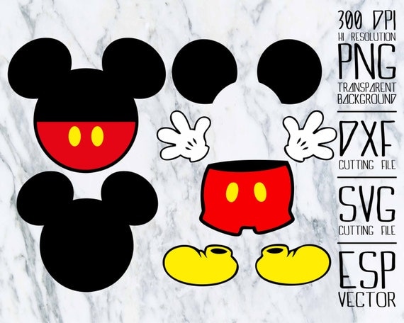 Mickey Mouse body parts Clipart /PNG /transparent/ by Just1Dollar