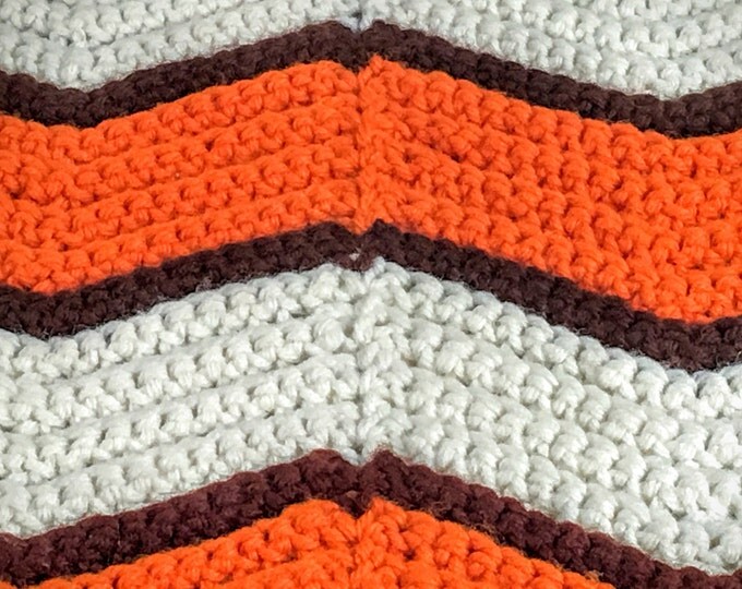 Handmade Vintage Afghan | Vintage Sofa Cover | Crocheted Sofa Throw