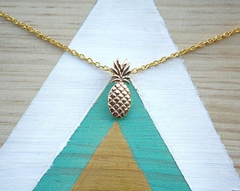 Collier ras du cou Ananas | doré et argenté | Joli bijou minimaliste | Boho 2017 | Cadeau mignon pour elle | sortie | livraison gratuite