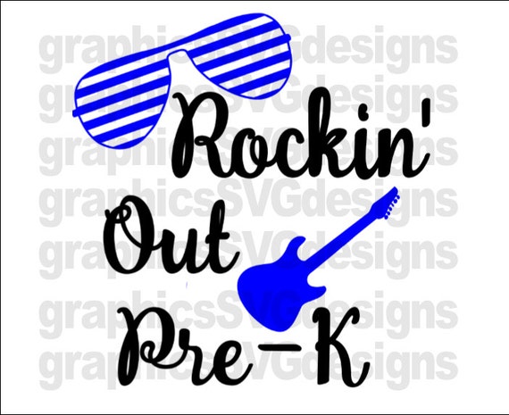 Download Rockin Out Pre-K SVG and DXF File For Cricut and Cameo Cutting