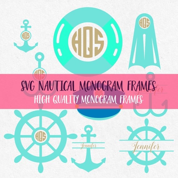 Download Nautical Svg Monogram Frames Summer svg Nautical by ...