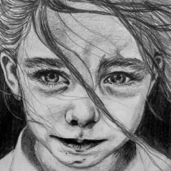  Girl Pencil Drawing by TrespandoPortraits on Etsy