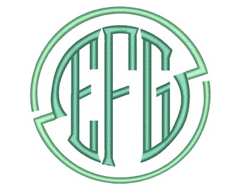 Seal Circle Monogram Embroidery Font 4 Sizes Machine BX Embroidery Fonts Embroidery Monogram Fonts 3 Letter Monogram - Instant Download