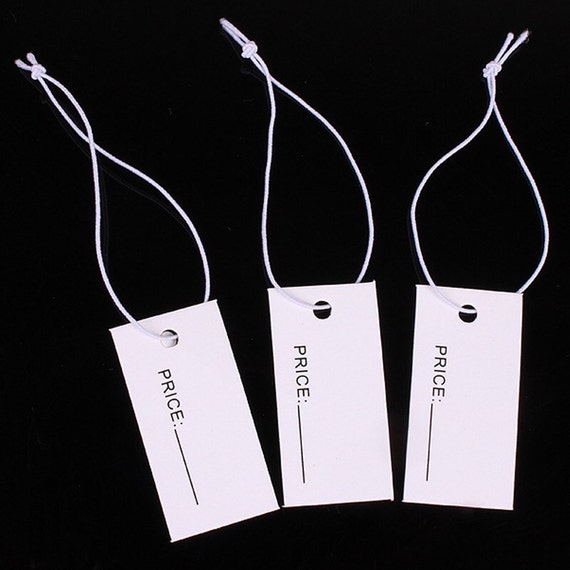 White rectangular Price Tags with String Pack of by ohheroffice