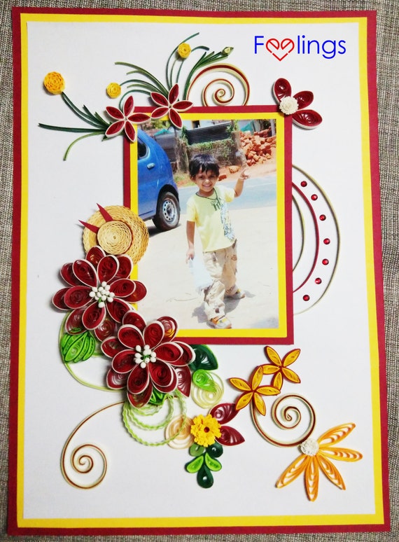 Items similar to Quilling Photo frame, Handmade Photo frame