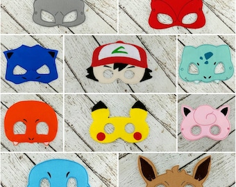 10pc Pokemon Inspired Mask Set - Party Favor - Dress up - Pretend Play