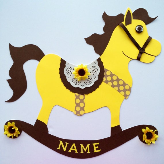 Rocking horse Party Decoration Baby Shower Decor Sunflower